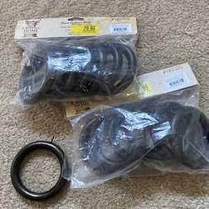 Antique Bronze Wood Drapery Rings